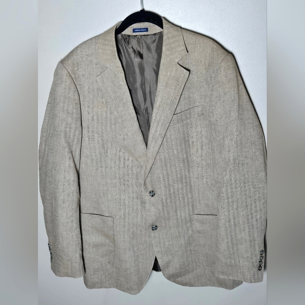 Men's Stafford Linen Blend Old‎ Money Academia Blazer, 42R